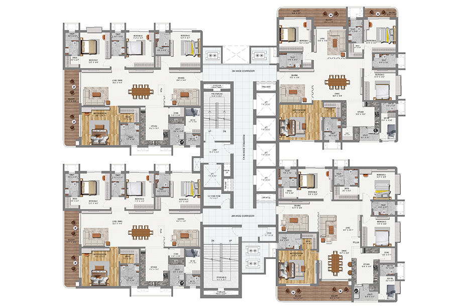 Floor Plan for Tower 1 & 4